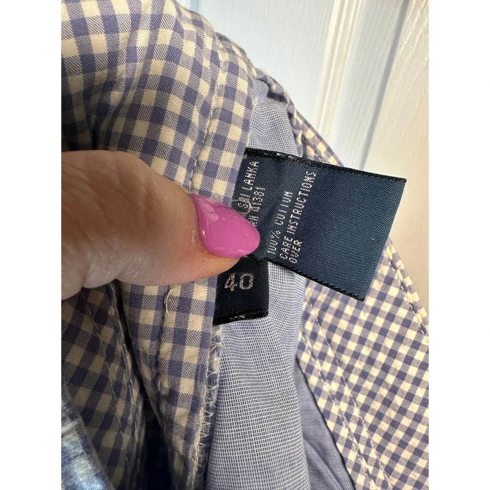 NWT! Ralph Lauren Men's Blue Gingham Shorts Flat Front‎ Golf Casual Size 40